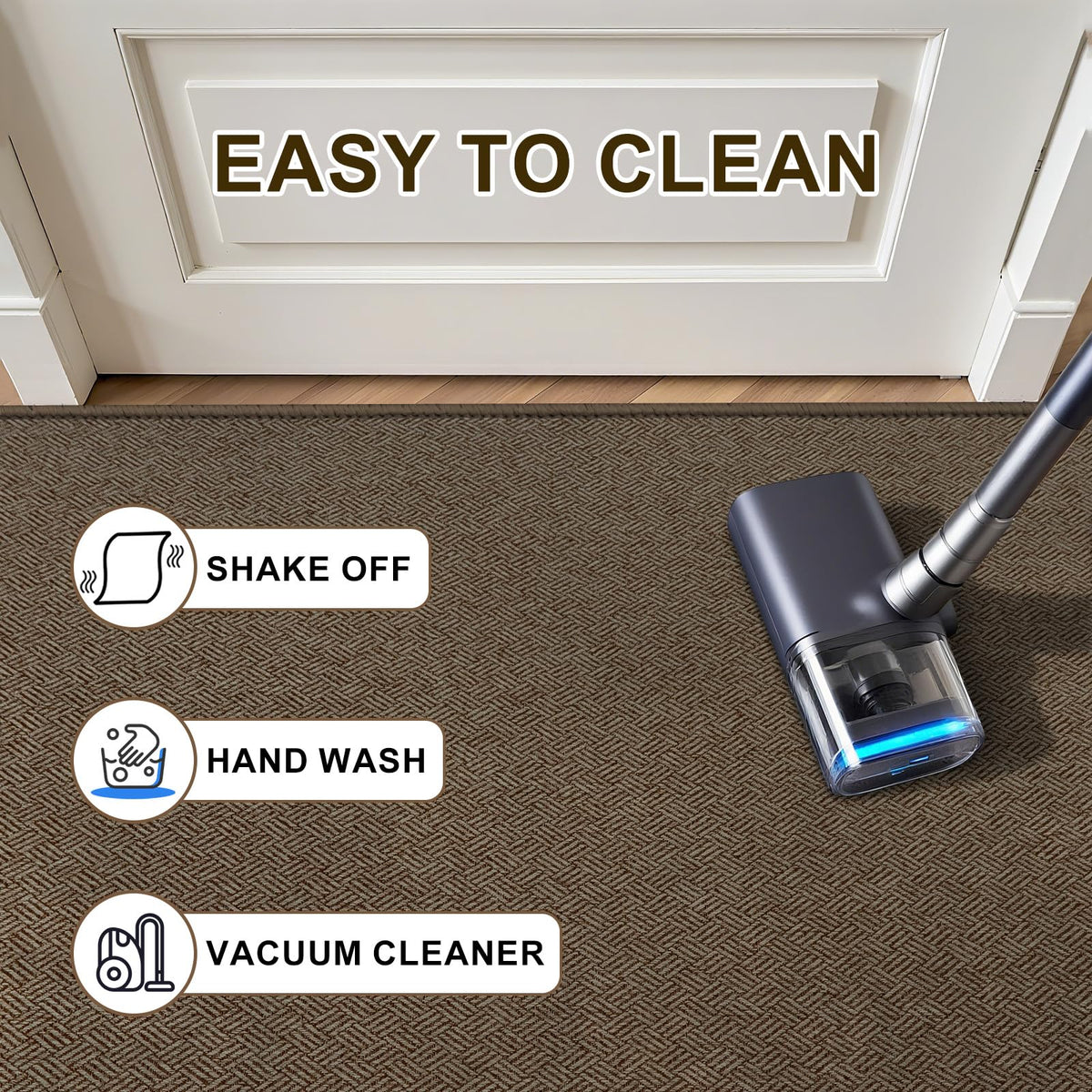 BEISIFLOOR indoor front door mat is versatile for kitchens and baths