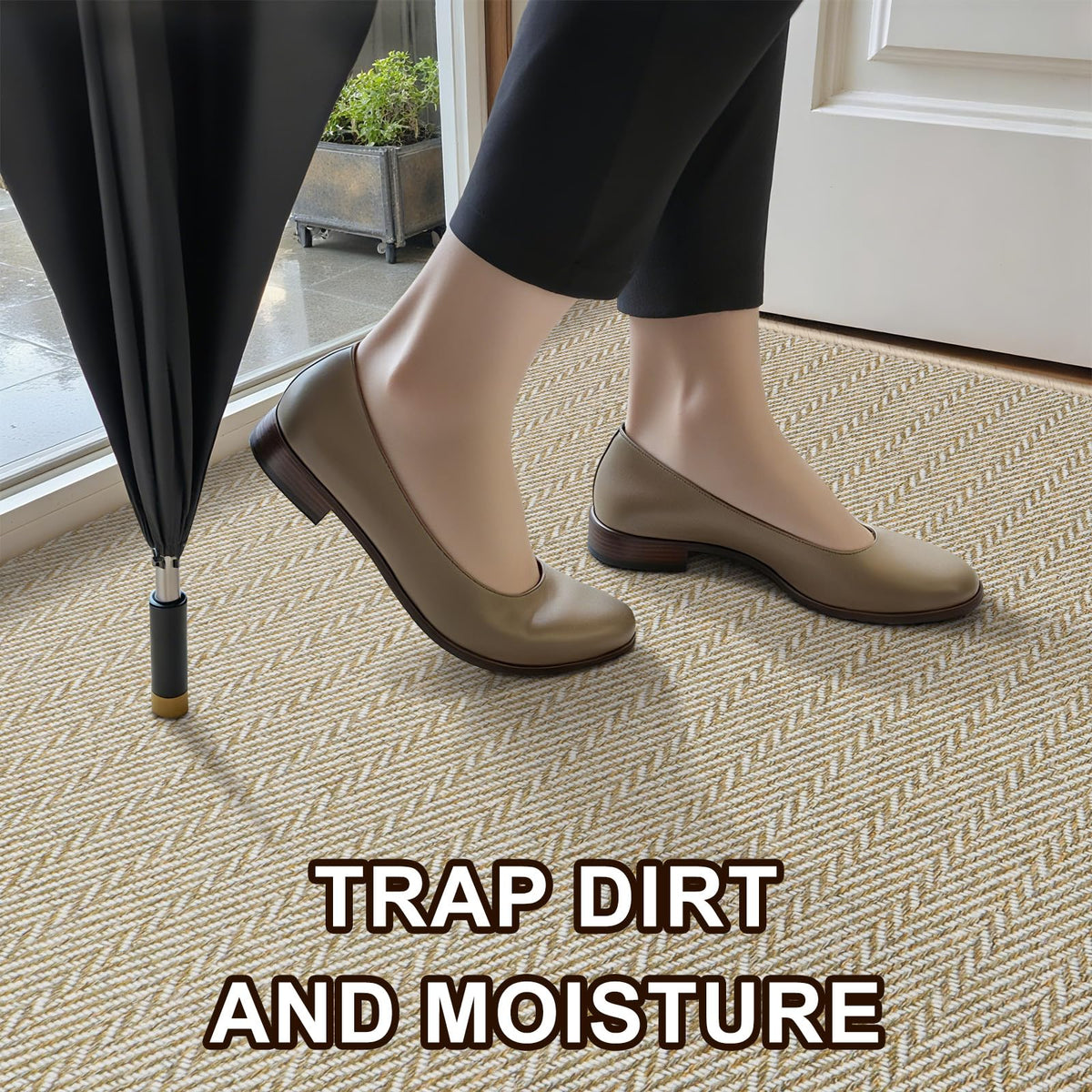 BEISIFLOOR low-profile 0.15-inch mat fits under doors