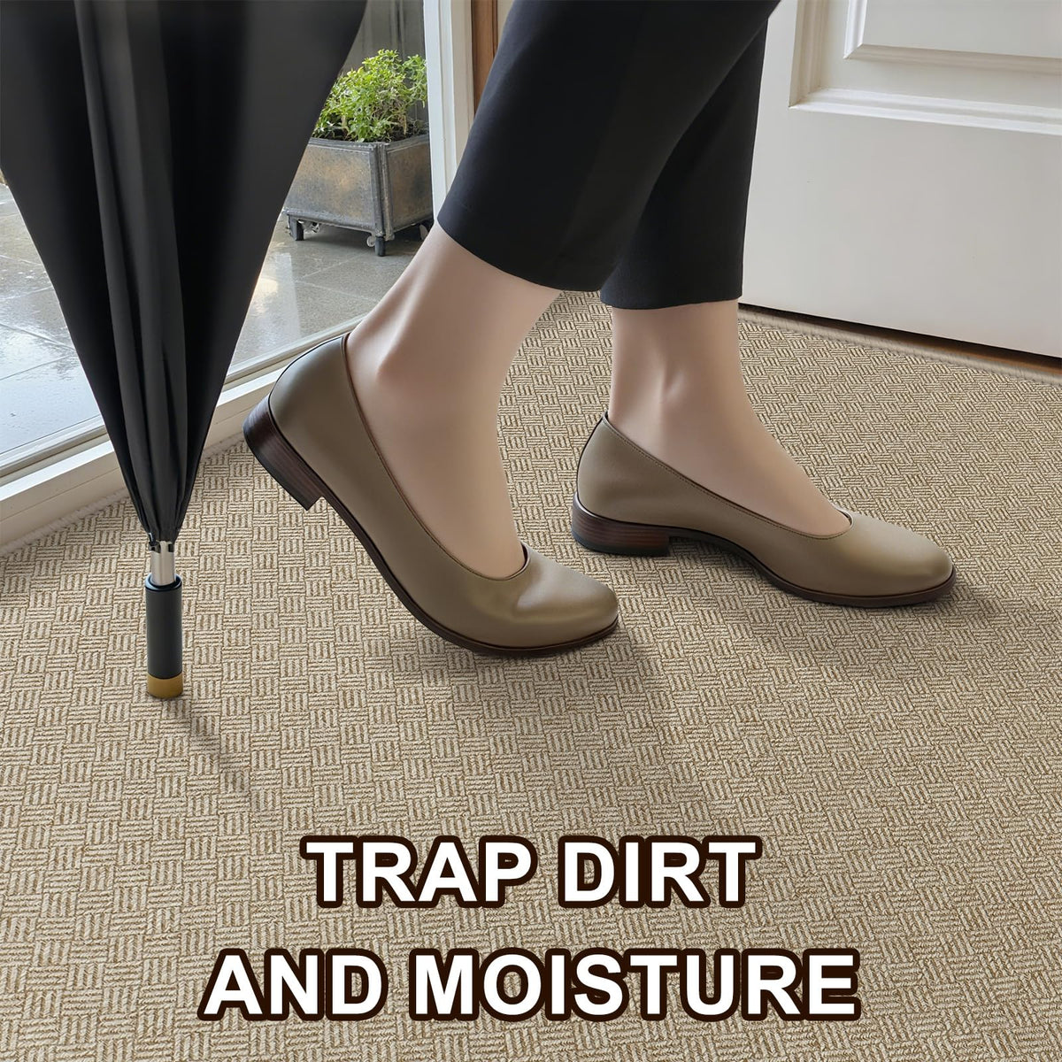 BEISIFLOOR non-slip backing keeps the mat in place in busy areas