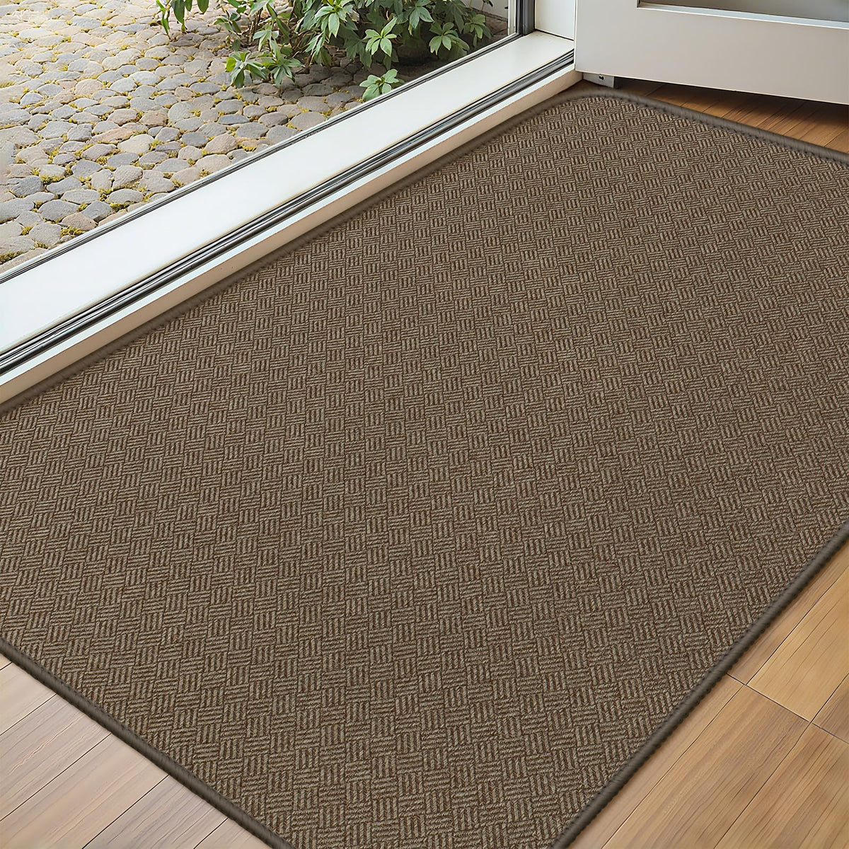 BEISIFLOOR ultra-thin door mat 17x29 keeps entrances tidy and fits under doors