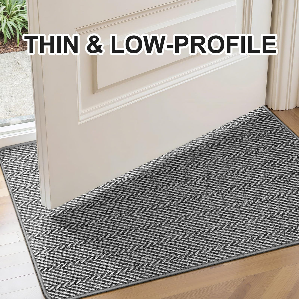 BEISIFLOOR low-profile mat fits under doors, reducing snagging.