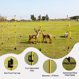 BEIYI fiberglass-core post demonstrates lightweight, rust-resistant design for temporary fencing.