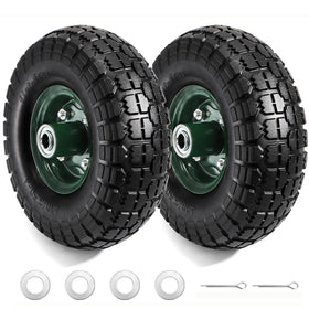 Bekith 2-pack 10-inch solid tire wheel for durable garden carts.