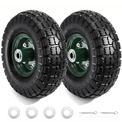 Bekith 2-pack 10-inch solid tire wheel for durable garden carts.