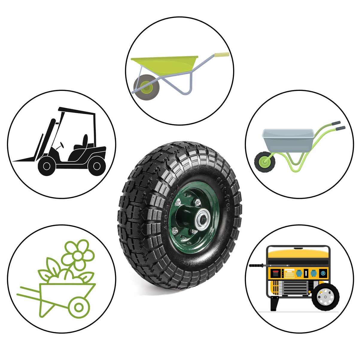 Bekith axle hole fits standard 5/8-inch axles.