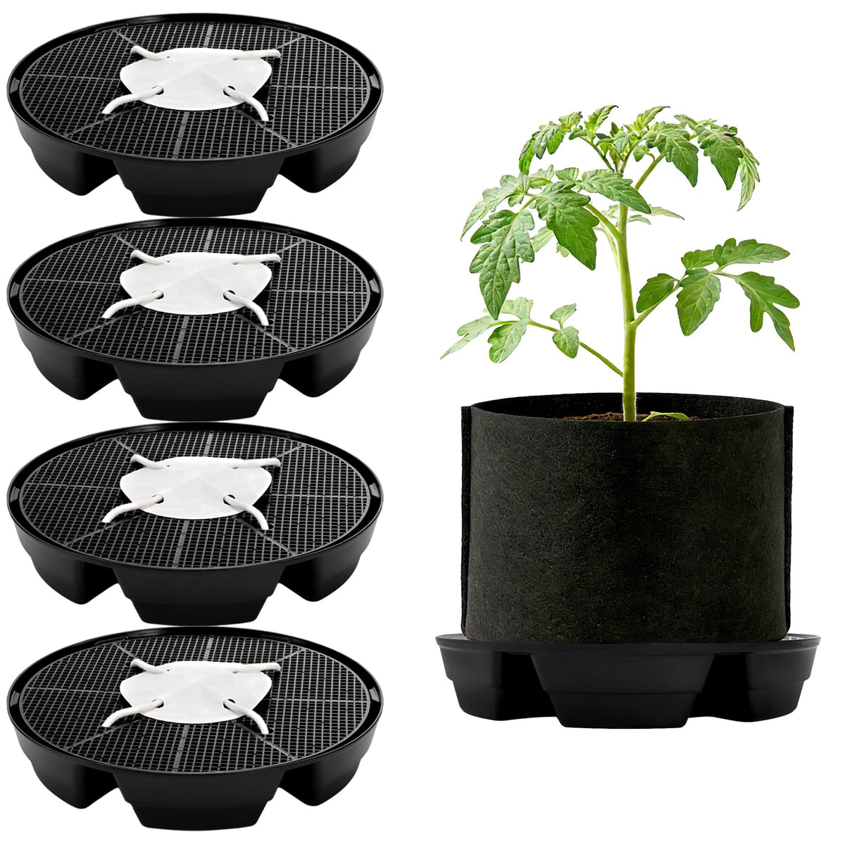 Bekith self-watering base kit keeps fabric pots hydrated with minimal effort.