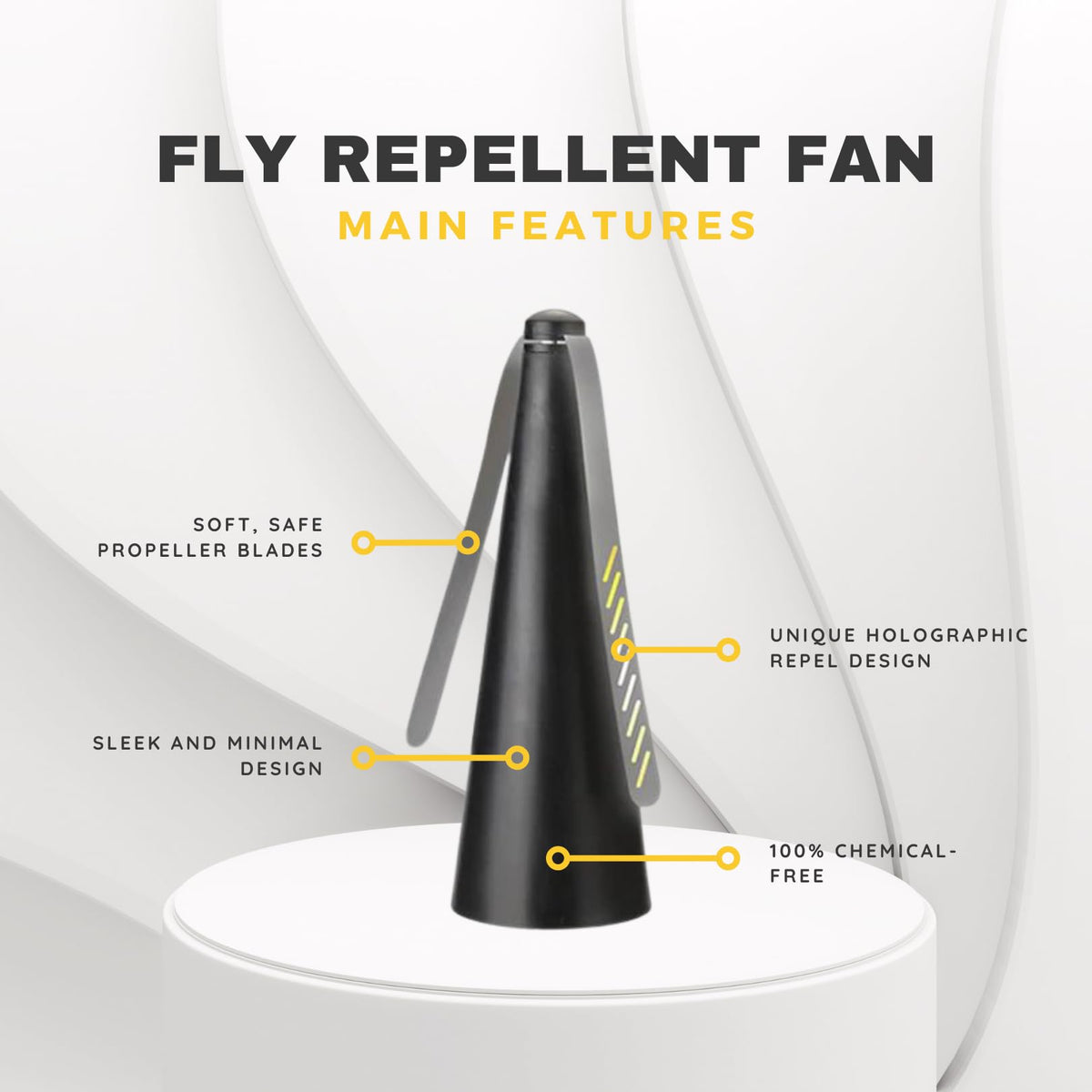 Belfans USB-powered table fan keeps meals protected during outdoor dining.