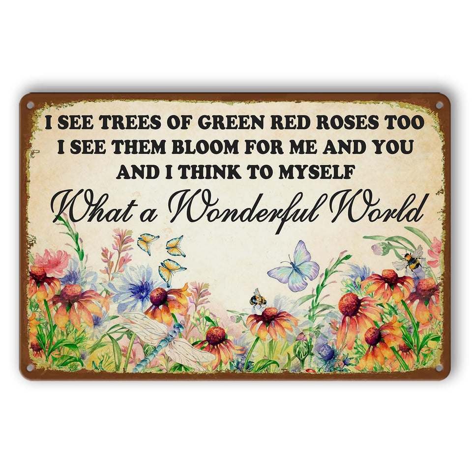 belhnpk garden dragonfly tin sign for outdoor charm and weathered style
