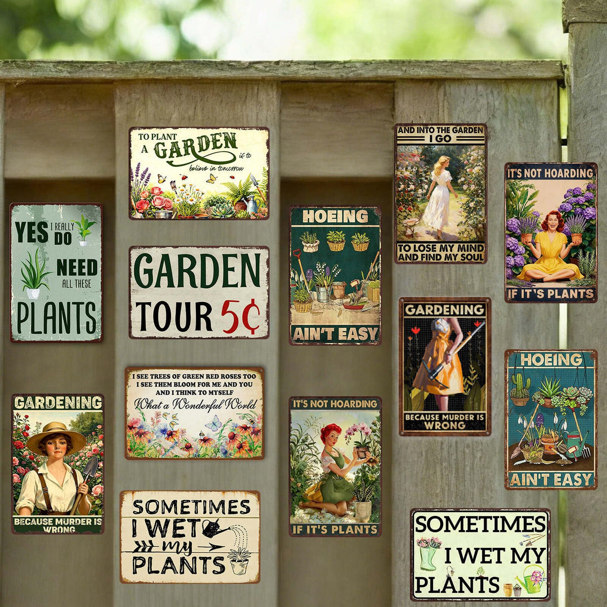 belhnpk patio garden tin sign enhancing outdoor living space