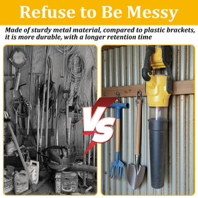 BELIEFLUO tidy garage workspace with ready-to-access blower storage.