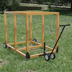 Belinova six-wheel set provides stable mobility for poultry housing structures.