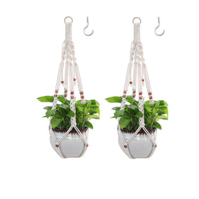 Belit 2-pack macrame plant hangers with natural cotton cord for indoor decor