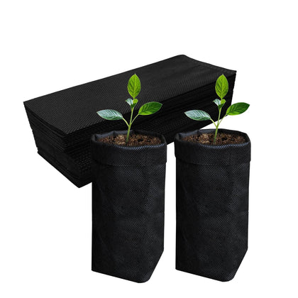 Belit 50-pack deep nursery grow bags packaging demonstrates sturdy bulk shipment for gardening projects.