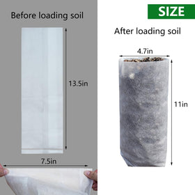 Belit deep nursery grow bags before loading show slim profile for space-saving setup