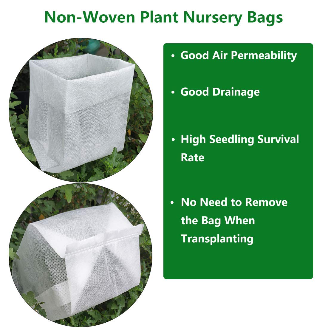Belit deep nursery grow bags in sunny bed with vegetables