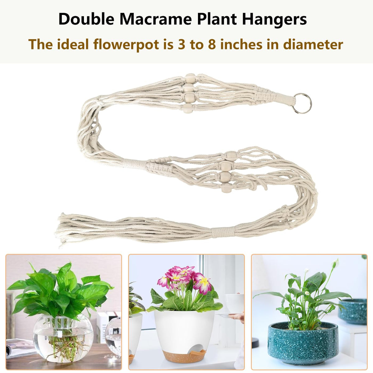 Belit indoor-outdoor plant hanger with natural style.