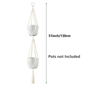 Belit macrame hanger for ceiling or wall mounting in any space.