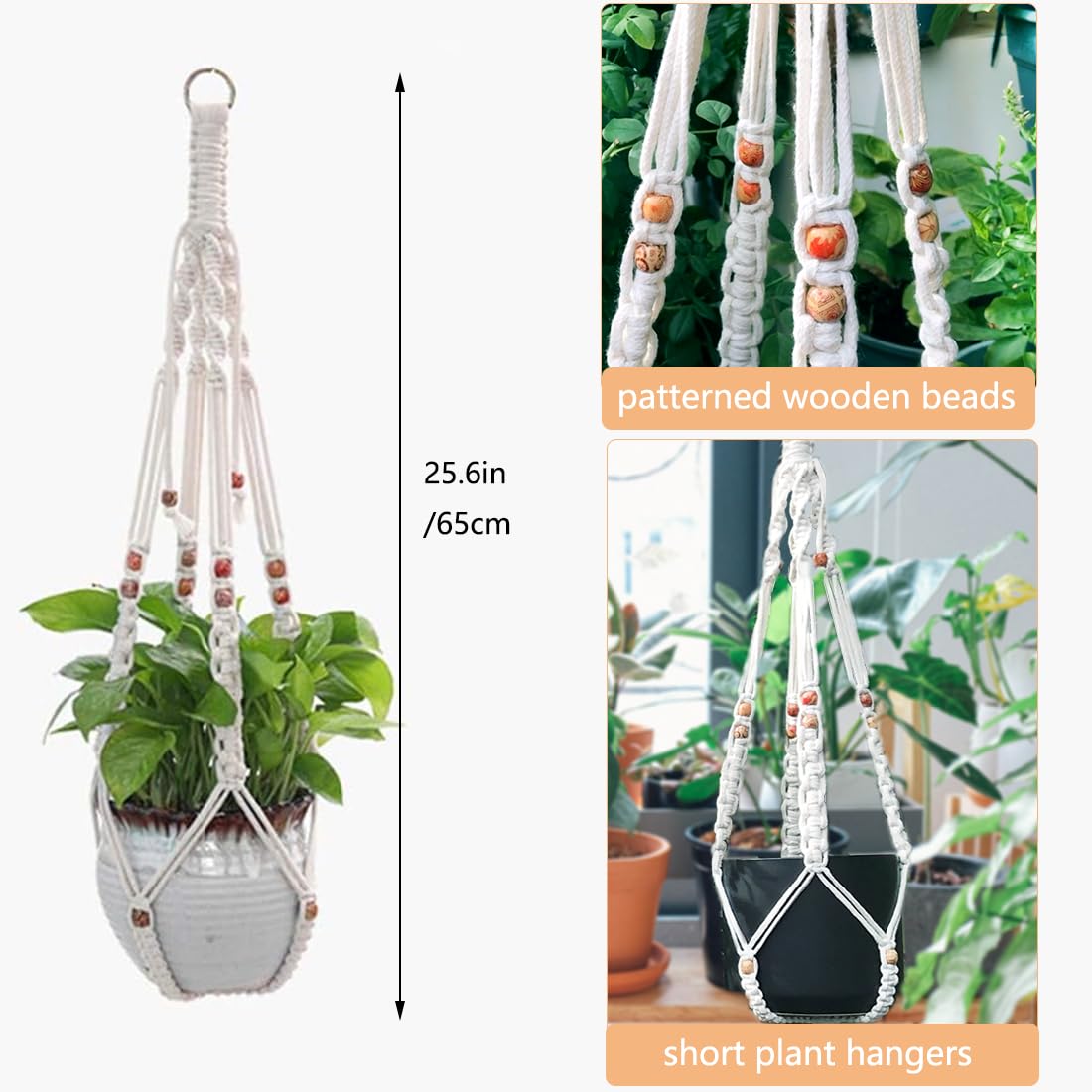 Belit macrame hanging planter basket on display for versatile wall or ceiling mounting