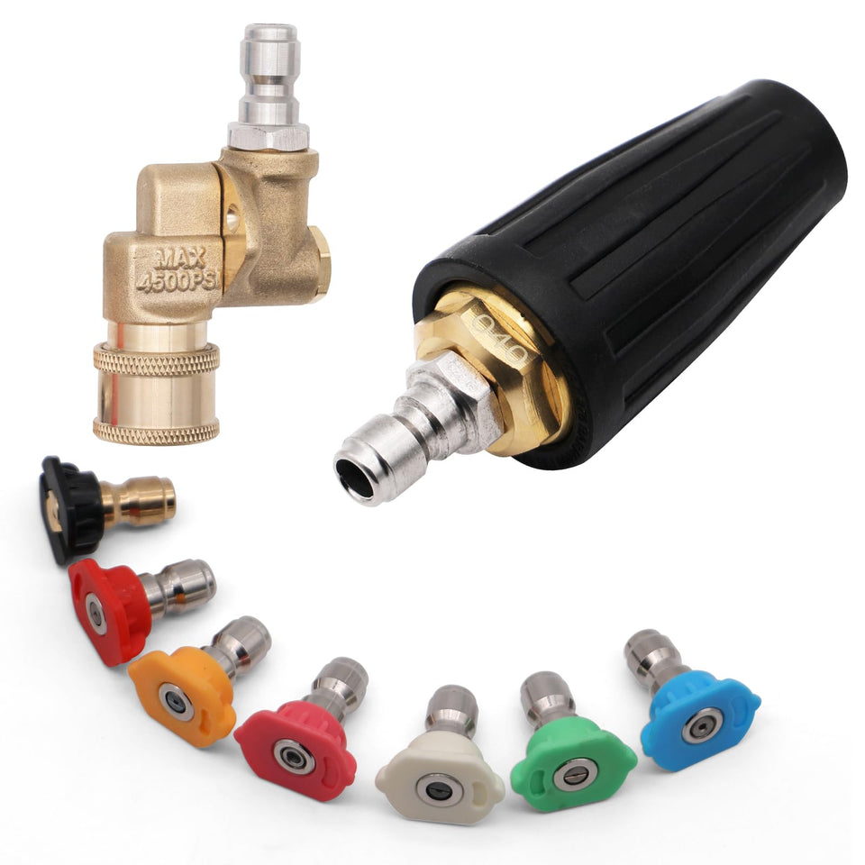 Belivetget Turbo Nozzle 360 rotate demonstrates a powerful cleaning spray.