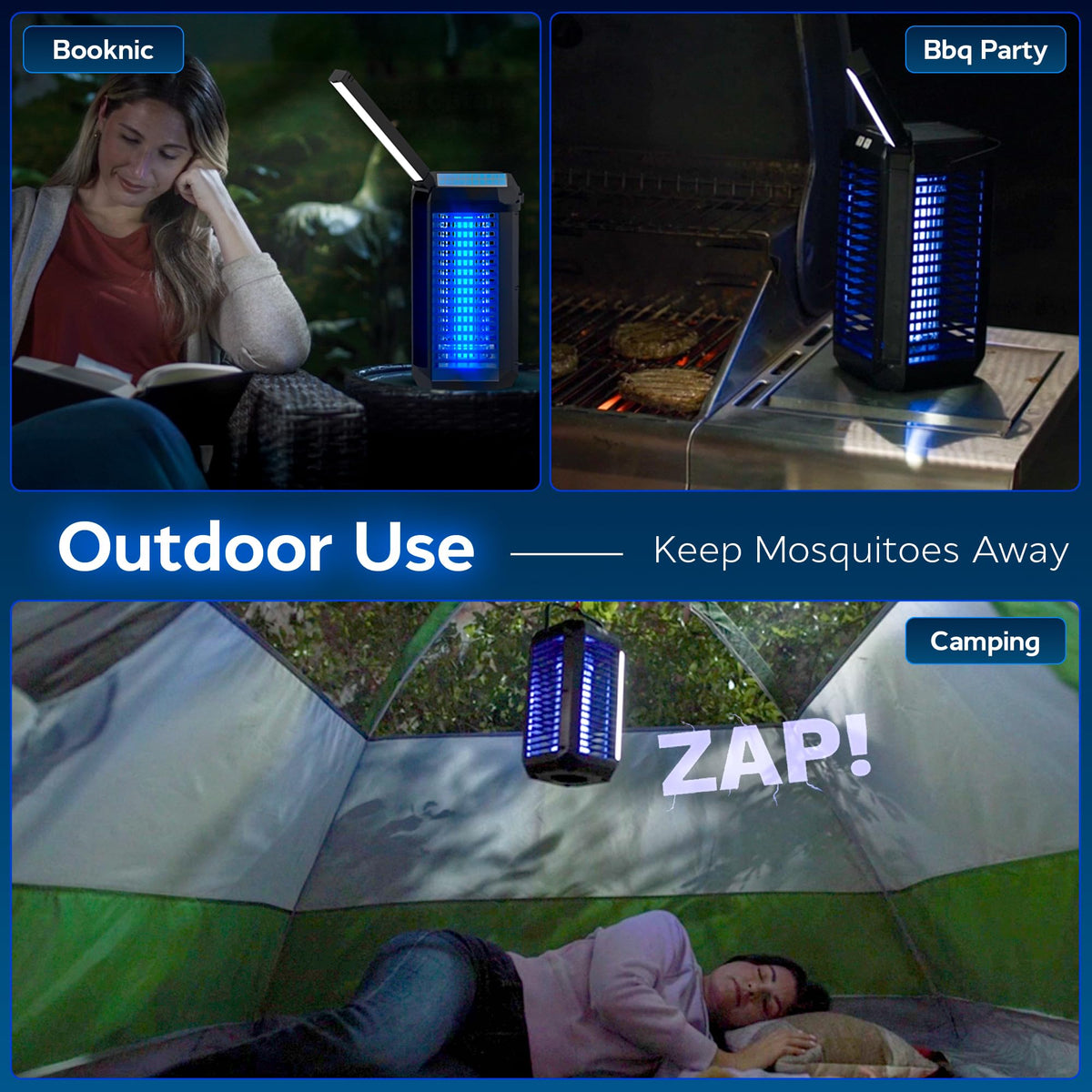 UV light attracts insects, boosting pest control efficiency.
