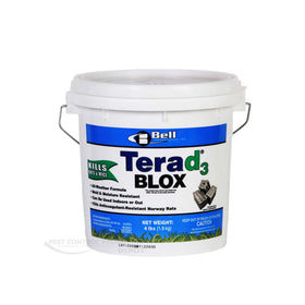 Bell Laboratories Terad3 Blox packaging, weatherable bait blocks for farms, warehouses, and storage facilities