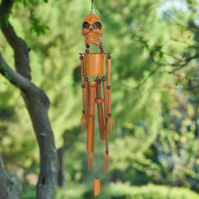 Bellaa bamboo skull skeleton closeup shows intricate craftsmanship