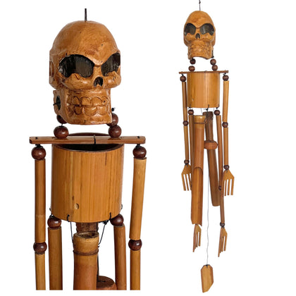 Bellaa skull wind chime 36inch hanging adds calming patio ambience