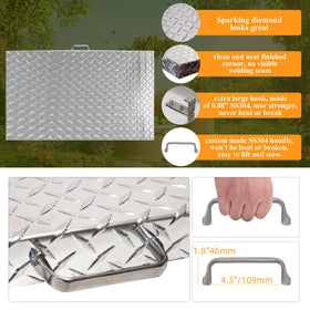 Lightweight diamond plate aluminum construction stays sturdy yet easy to lift.