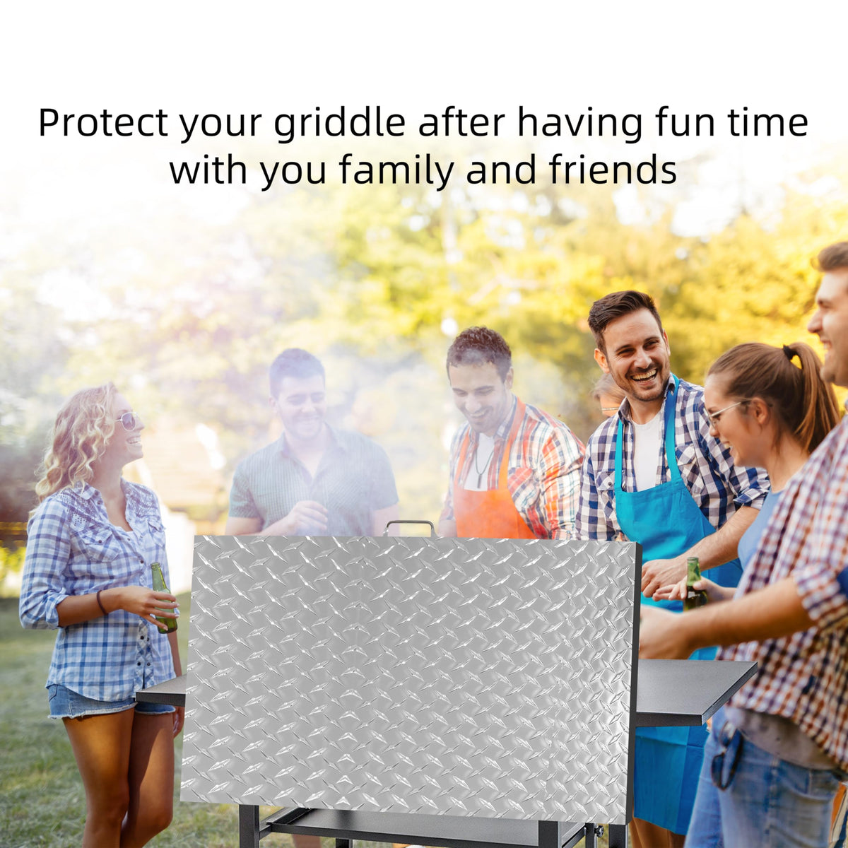 Versatile use as baking sheet or serving tray when not covering a griddle.