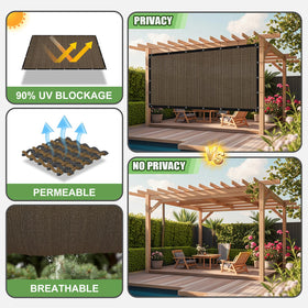 BELLE DURA shade cloth includes ropes and hooks for flexible installation.