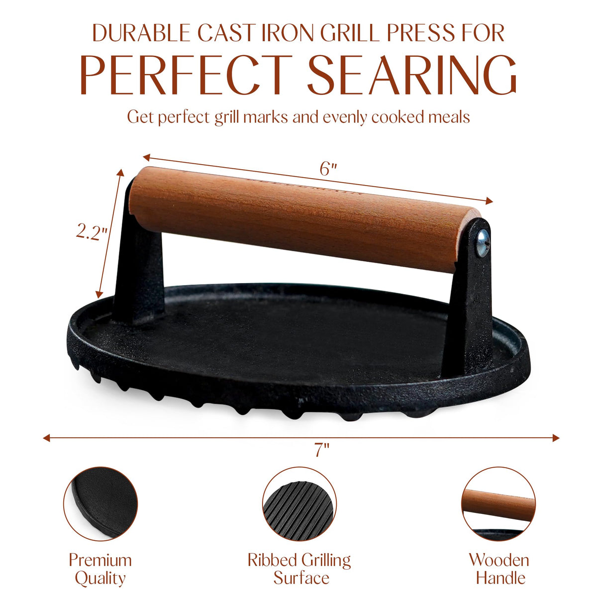 Bellemain burger press on griddle demonstrates even heat distribution for patties