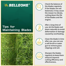 Belleone blade 20-2 inch length shown fits compatible decks precisely