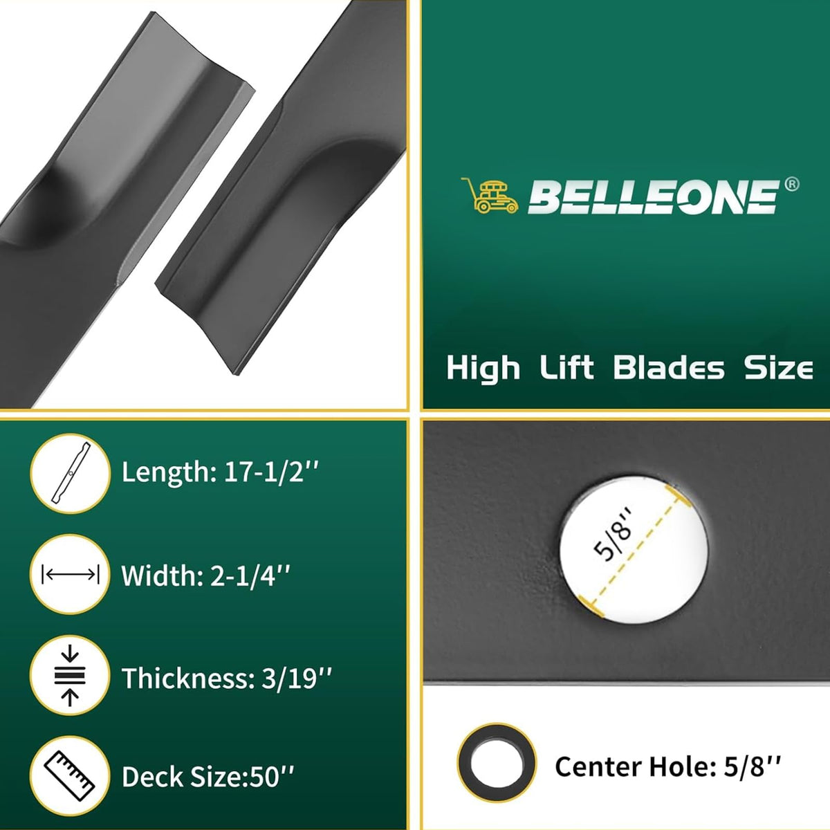 Belleone blade width 2.25 inches supports stable, clean cuts.