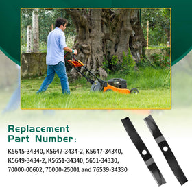 Belleone blades compatible with ZD21-ZD28 Kubota models on a 60-inch deck.