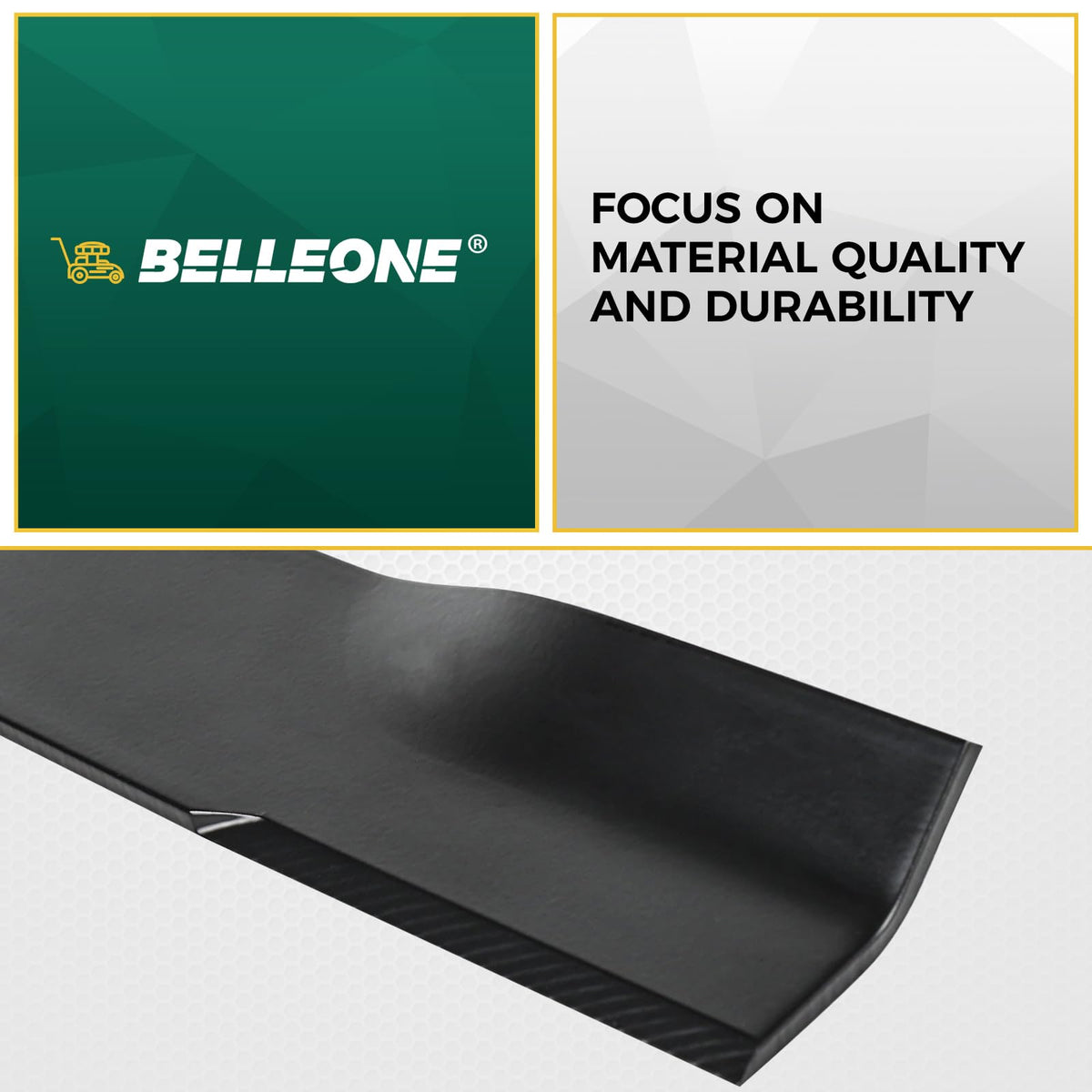 Center hole 5/8 inch fits common Toro mounting on Belleone blades.