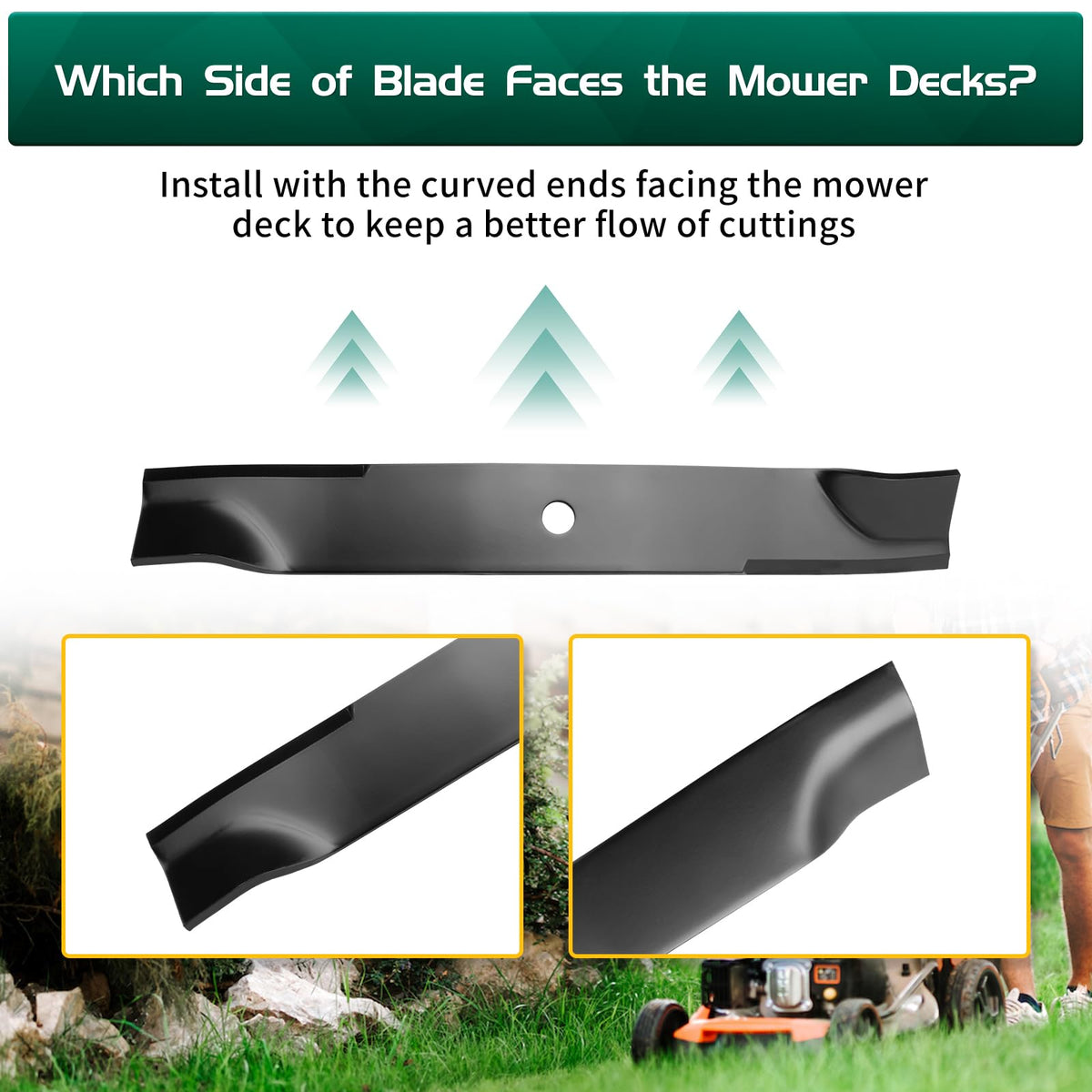 Belleone durable cutting edge performance on uneven grass without clogging