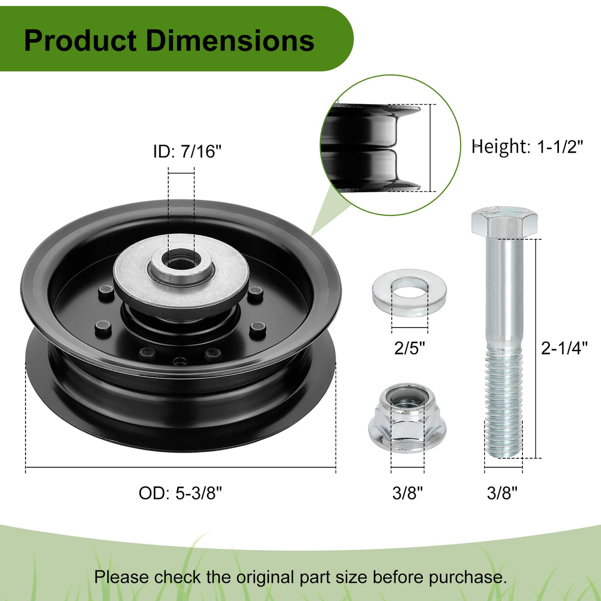 Belleone idler pulley side view highlights compact design for easy installation