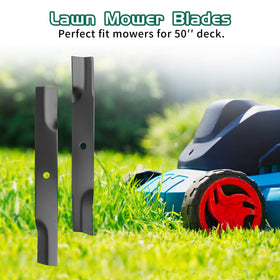 In-use scene demonstrates smooth mowing with Belleone blades.