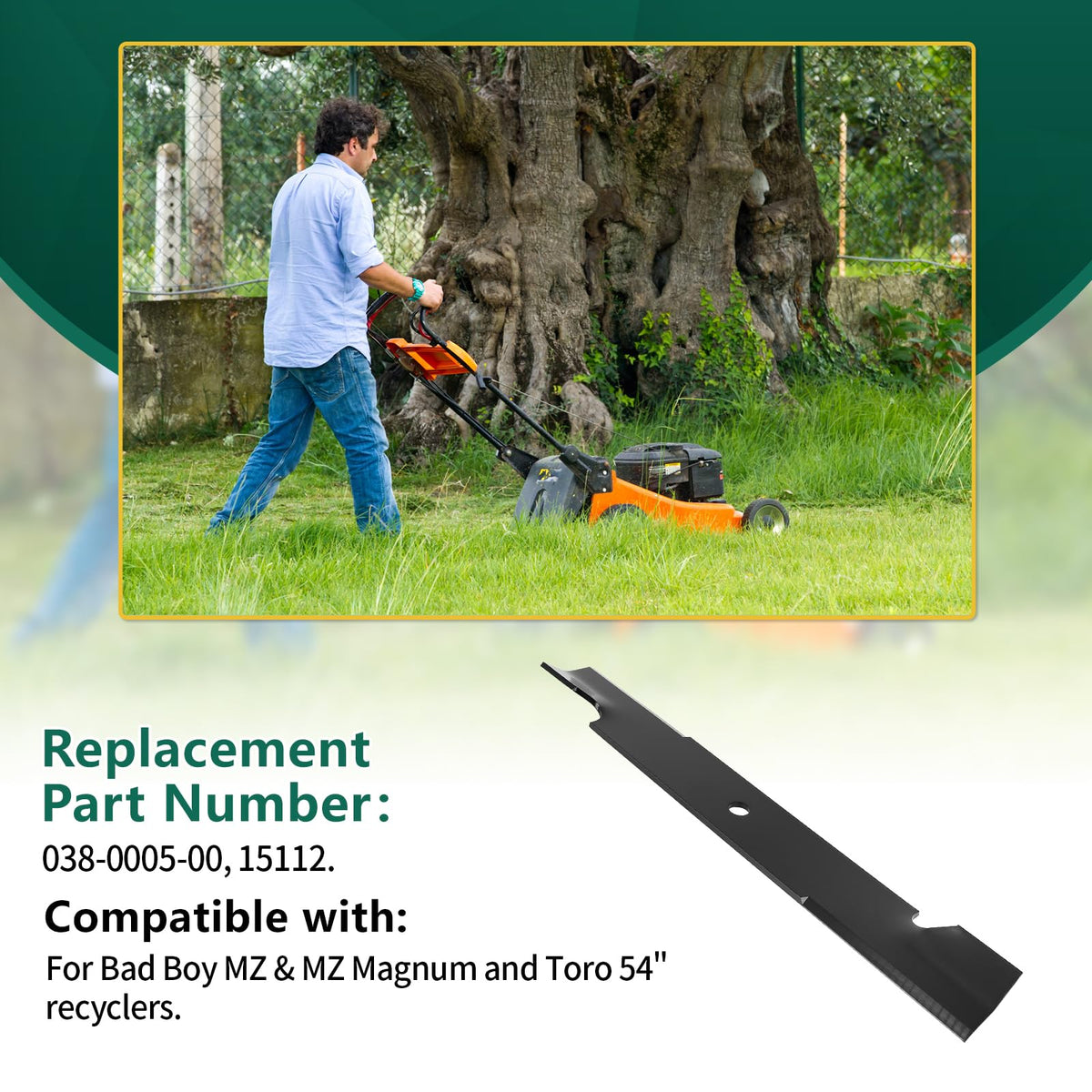 Belleone 038-0005 lawn-mower cutting-action highlights efficient slicing through grass.