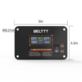 BELTTT remote LCD display rear view shows accessible ports for easy setup