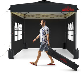 Benass 10x10 pop up canopy front view for quick outdoor shade