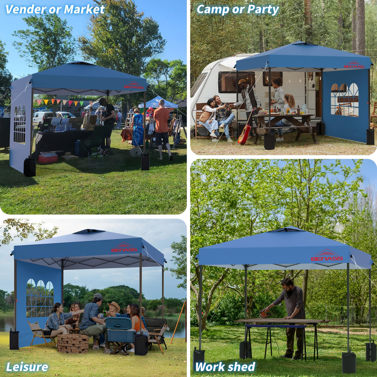 Benass 10x10 pop up canopy storage bag with wheels enables easy transport