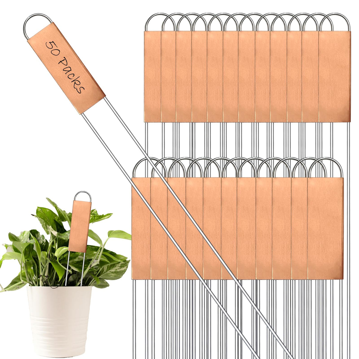 Bendical 11.8-inch copper plant label for durable garden organization.