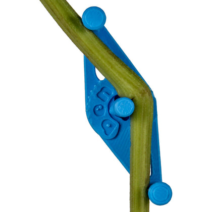 Bendies LST blue clip in close-up shows quick adjustment for stems.
