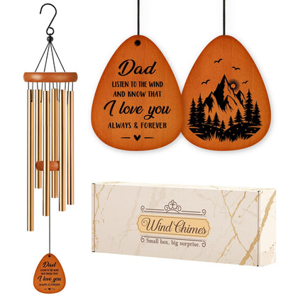 BeneCharm wind chimes with mountain sail pattern, a decorative dad gift.