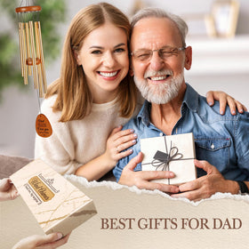 BeneCharm wind chimes with six golden tubes for soothing outdoor sound.