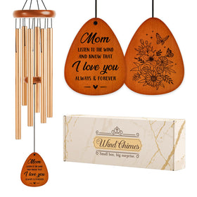 BeneCharm mom wind chime outdoors, 36-inch length for calming patio ambience.