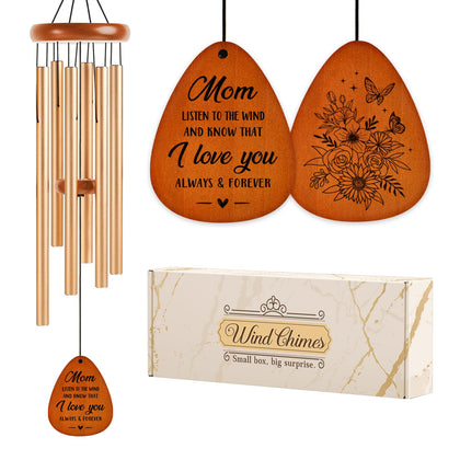 BeneCharm mom wind chime outdoors, 36-inch length for calming patio ambience.