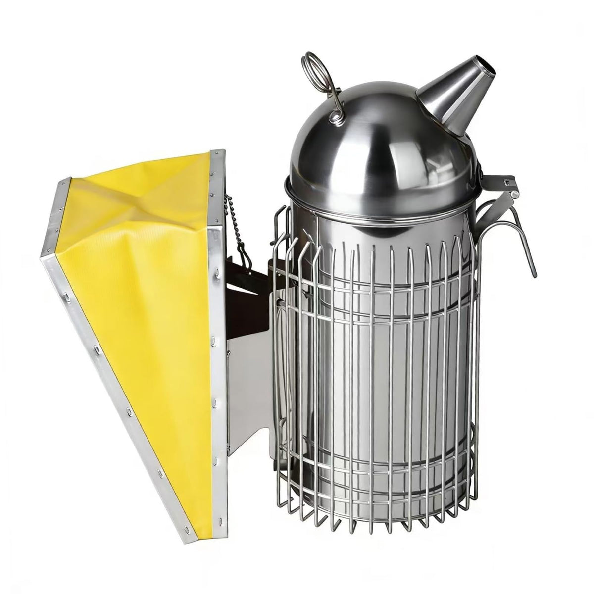 BenefitBee bear-shaped smoker dome with stainless steel chamber for steady, clean smoke during hive checks.