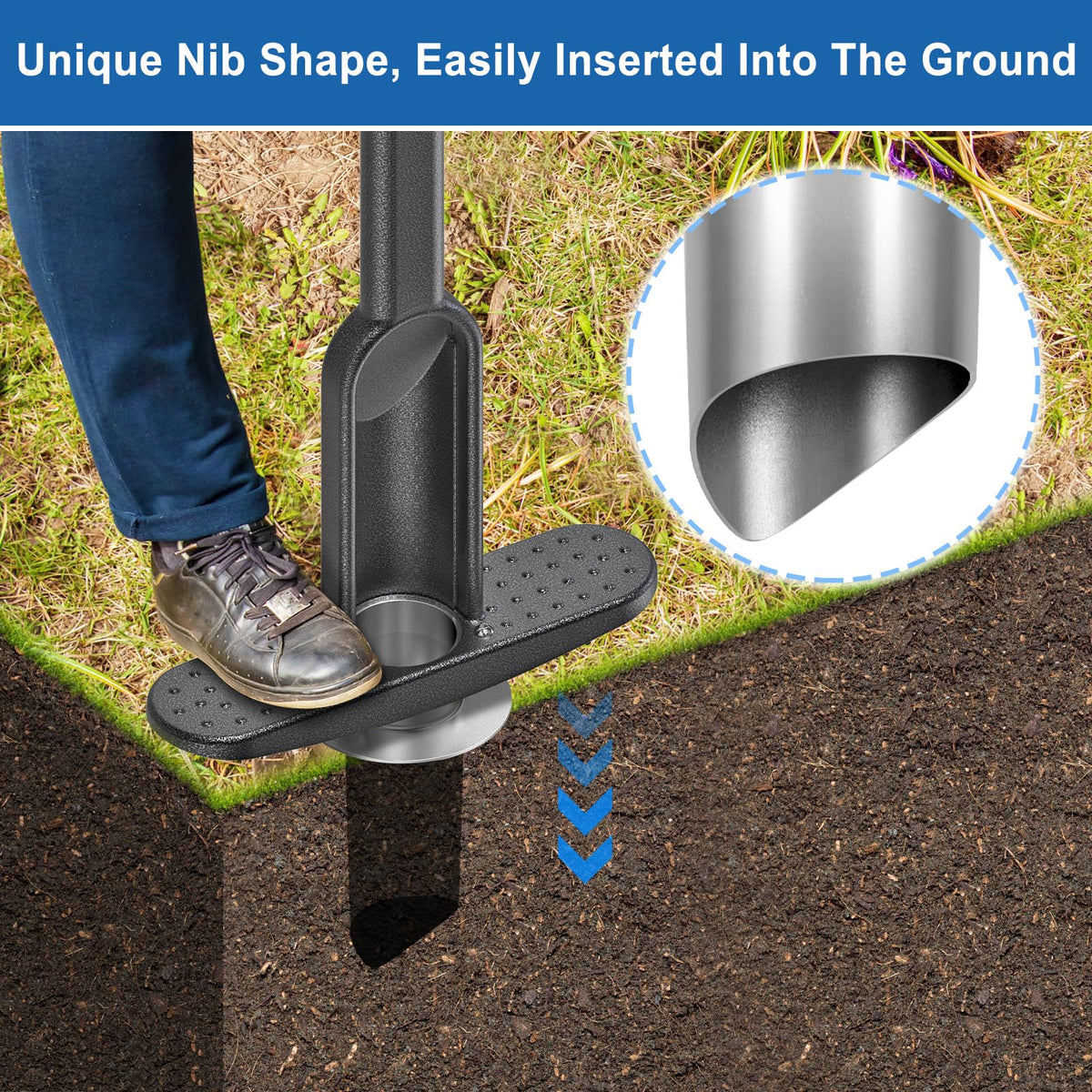 BeneLabel long-handle design enables standing use with less back strain
